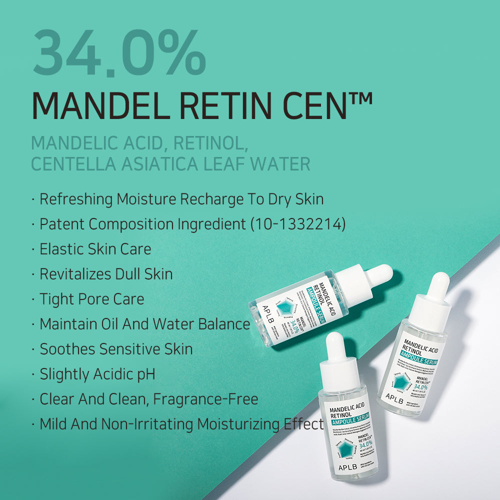 Mandelic Acid Retinol Ampoule Serum – Αντιγηραντικός Ορός Προσώπου με Μανδελικό Οξύ & Ρετινόλη για Λείανση, Λάμψη & Ανανέωση της Επιδερμίδας
