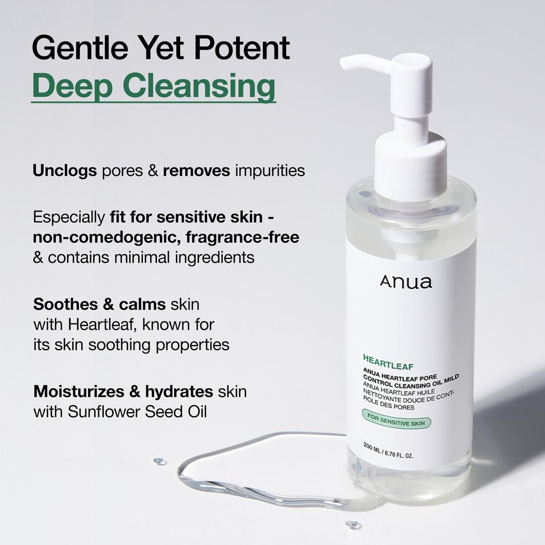 Heartleaf Pore Control Cleansing Oil Mild - Έλαιο βαθύ καθαρισμού πόρων για ευαίσθητο δέρμα