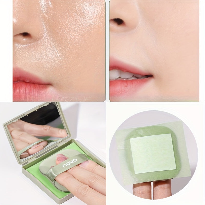Skin-Friendly Blotting Paper with Mirror - Χαρτάκια Απορρόφησης Λιπαρότητας με Καθρεφτάκι & Puff