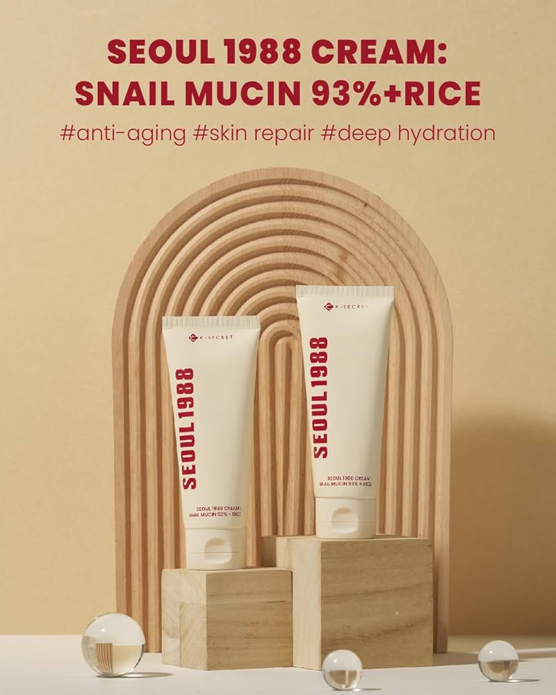 SEOUL 1988 Cream: Snail Mucin 93% + Rice - Ενυδατική κρέμα με έκκριμα σαλιγκαριού
