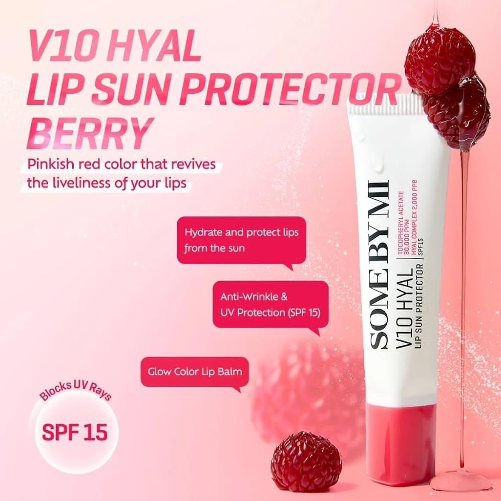 V10 HYAL Lip Sunprotection SPF15 Berry- Ενυδατικό αντηλιακό χειλιών