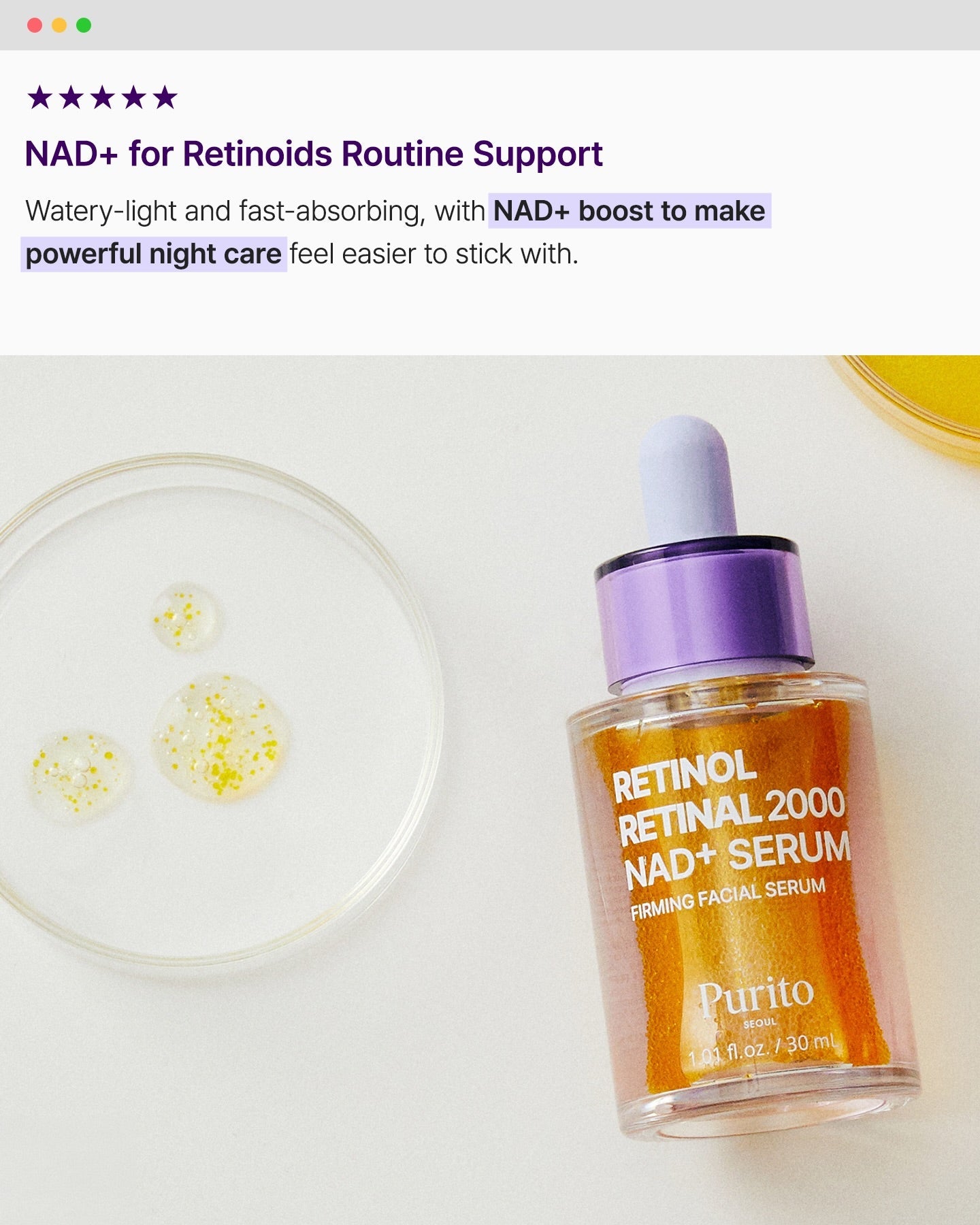 Retinol Retinal 2000 NAD+ Serum - Ορός Αντιγήρανσης με Διπλά Ρετινοειδή & NAD+