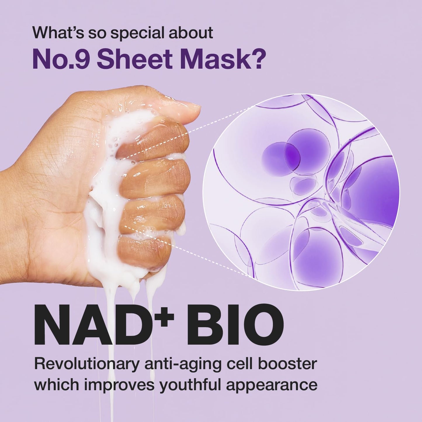 No.9 NAD Bio Lifting Full Cover Facial Mask - Διπλή μάσκα προσώπου με άμεση ανόρθωση και λάμψη