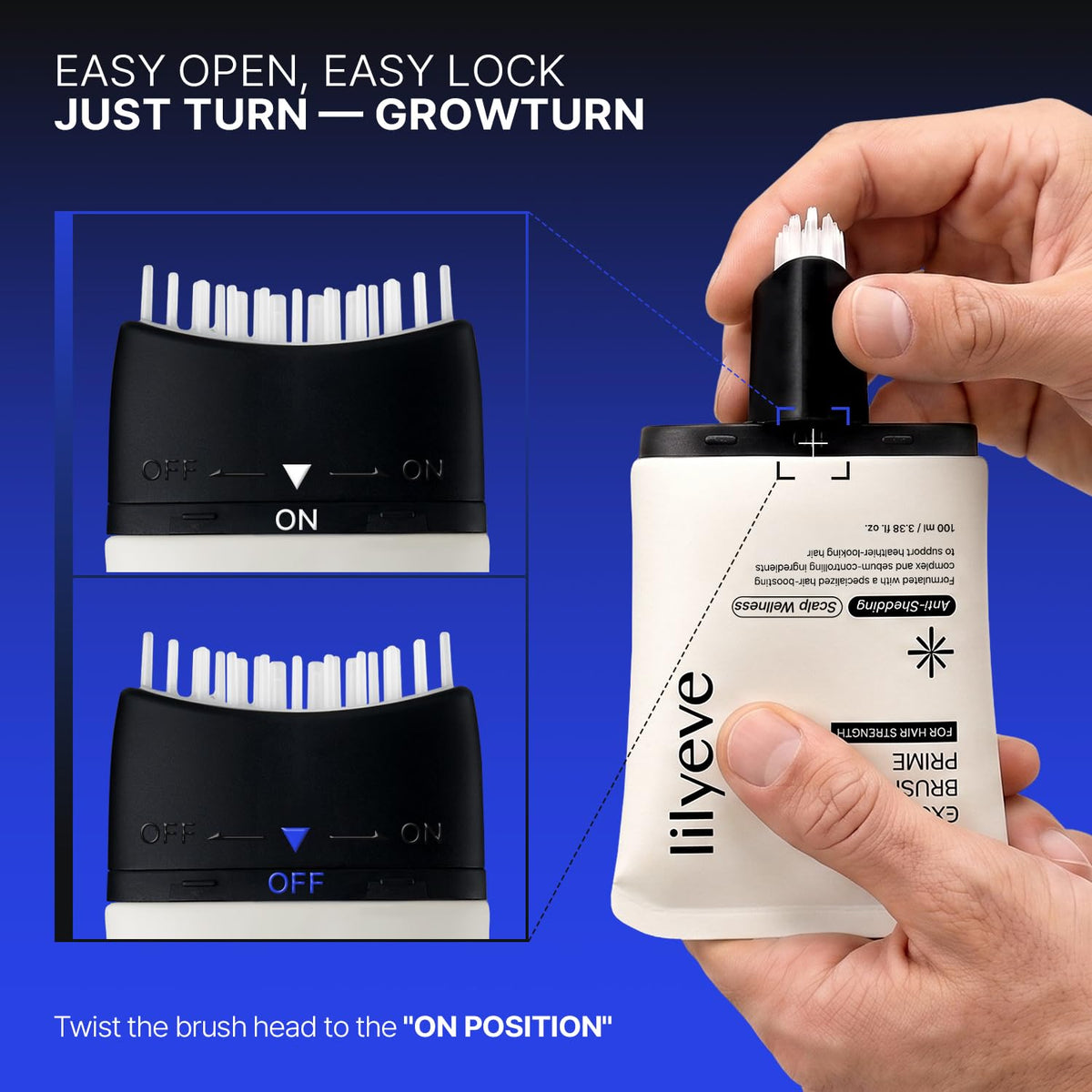GROW:TURN EXOSOME Brush Ampoule Prime – Αμπούλα Τριχωτού με Exosomes & Βουρτσάκι για Αραίωση και Ενδυνάμωση