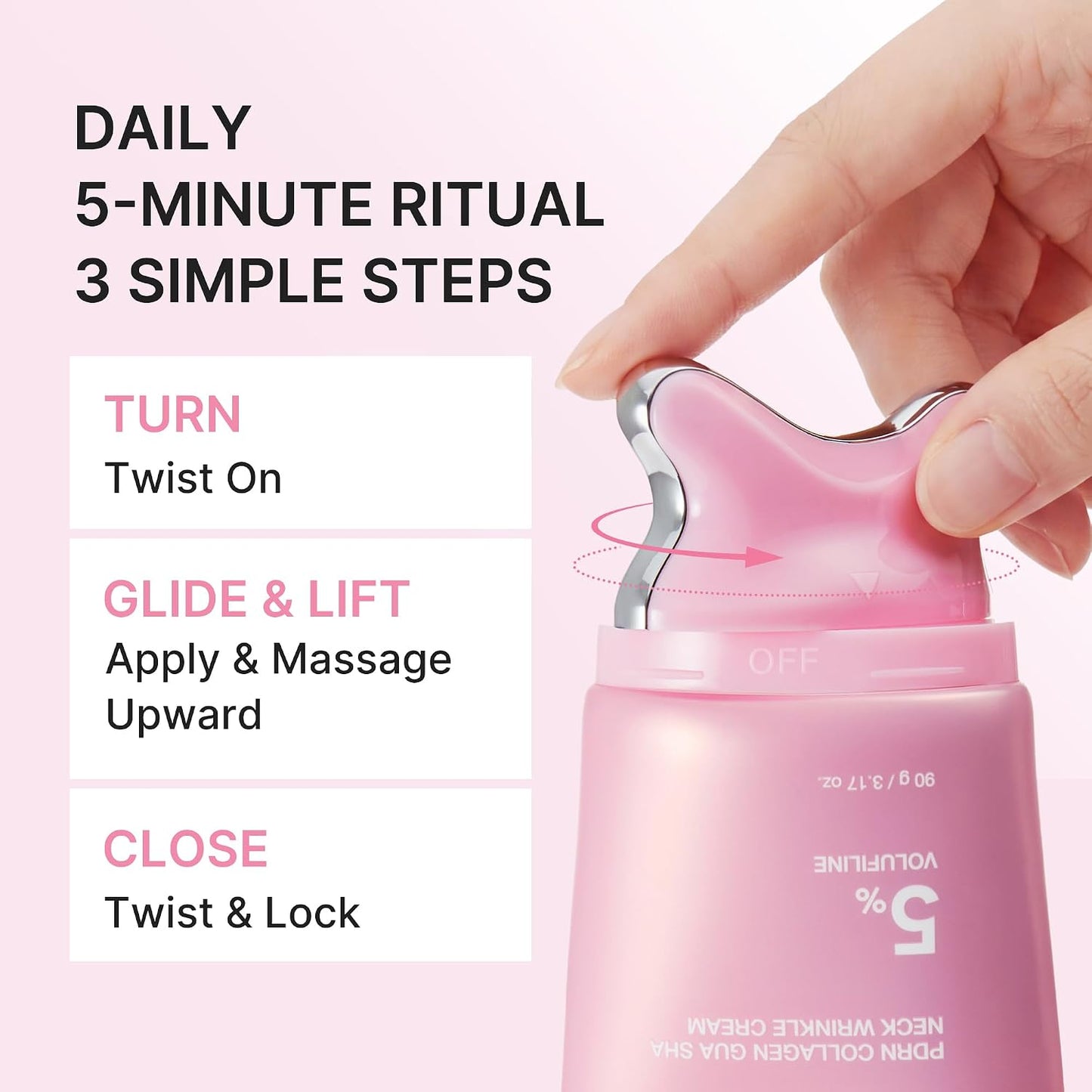 PDRN Collagen Gua Sha Neck Wrinkle Cream – Συσφικτική Κρέμα Λαιμού & Ντεκολτέ με Gua Sha, PDRN, 5% Volufiline & Κολλαγόνο