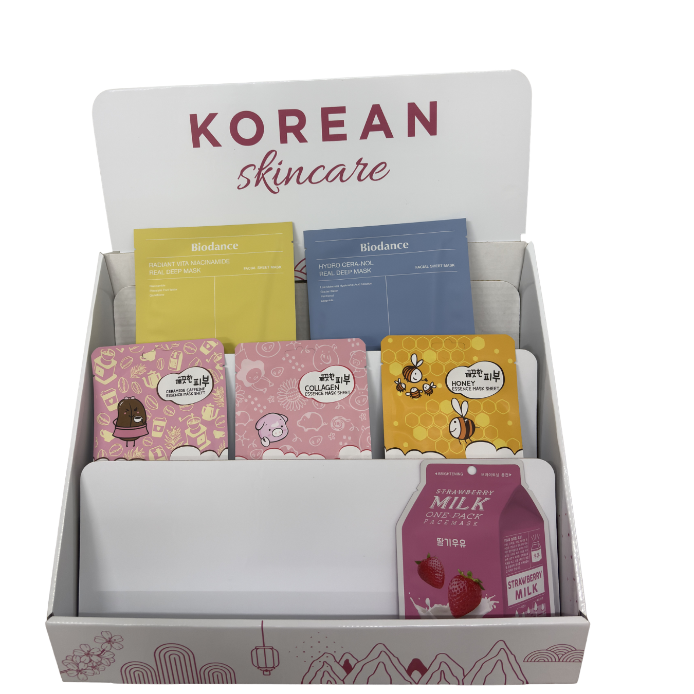 Χάρτινο Eπιτραπέζιο Stand για Sheet Masks- Korean Skincare
