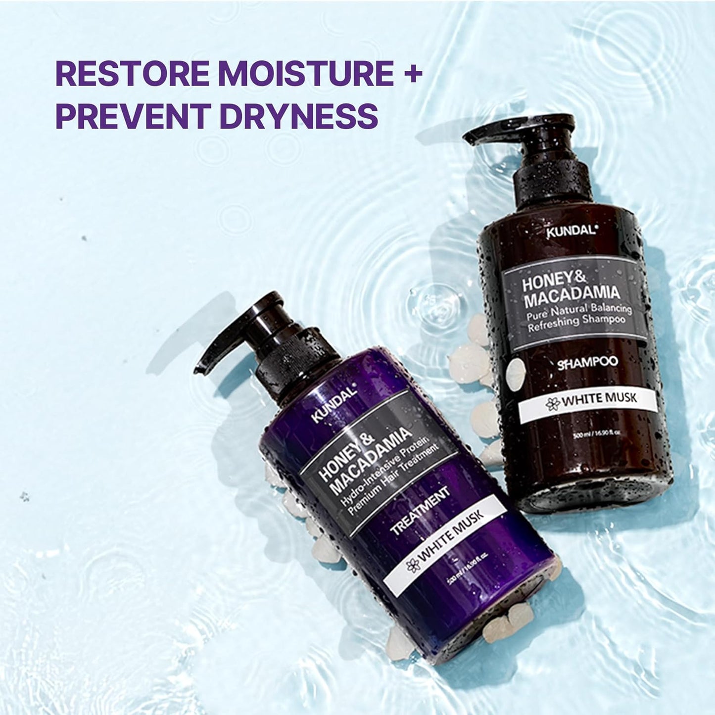 Honey & Macadamia Natural Shampoo White Musk - Σαμπουάν Ενυδάτωσης & Λάμψης με Λευκό Μόσχο