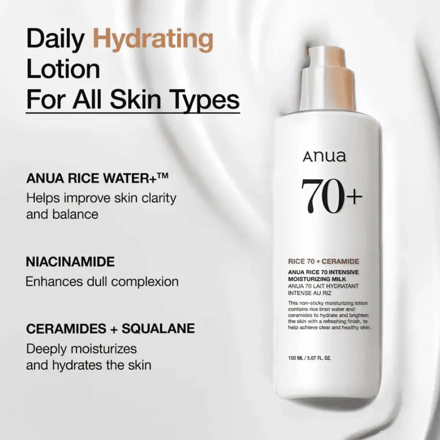 Rice 70 Intensive Moisturizing Milk - Ενυδατωτικό γαλάκτωμα προσώπου με 70% νερό ρυζιού