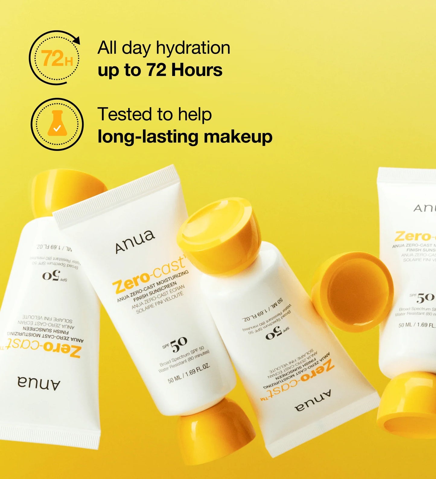 Anua Zero-Cast Moisturizing Finish Sunscreen SPF50+ - Ενυδατικό αντηλιακό χωρίς white cast
