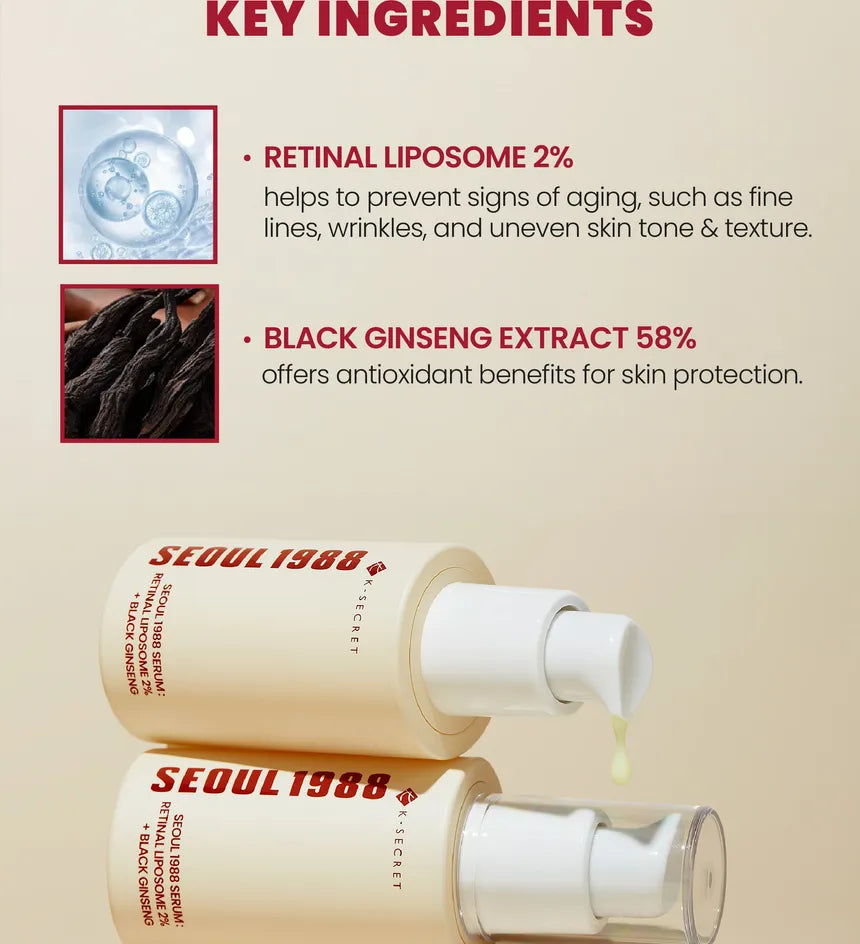 SEOUL 1988 Serum : Retinal Liposome 2% + Black Ginseng