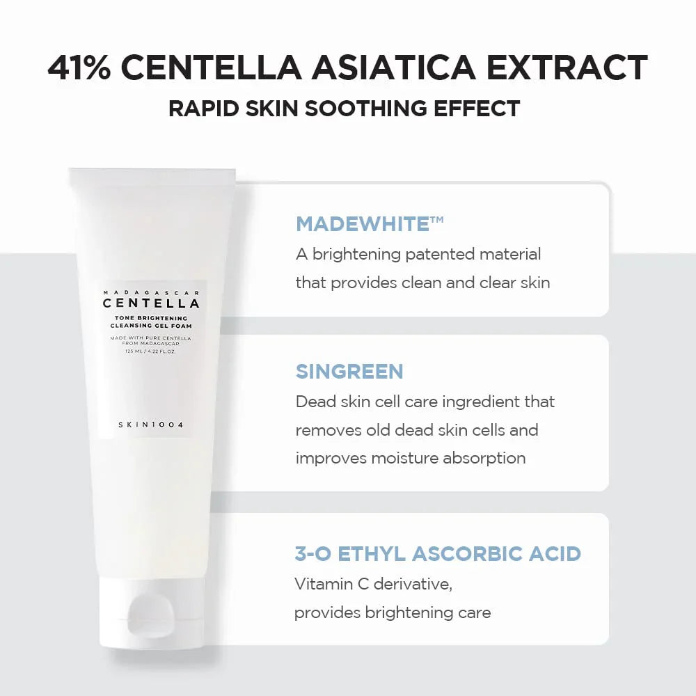 Madagascar Centella Tone Brightening Cleansing Gel Foam