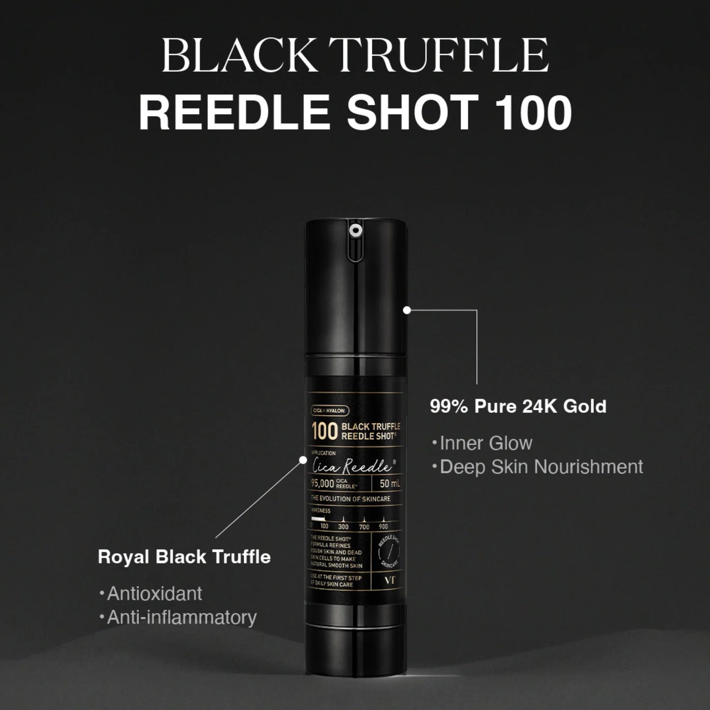 Black Truffle Reedle Shot 100 - Premium Ορός Μικροβελόνων με Μαύρη Τρούφα & 24k Χρυσό