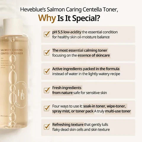 Salmon Caring Centella Toner – Τονωτική Λοσιόν Αναδόμησης με Εκχύλισμα Σολομού & Centella