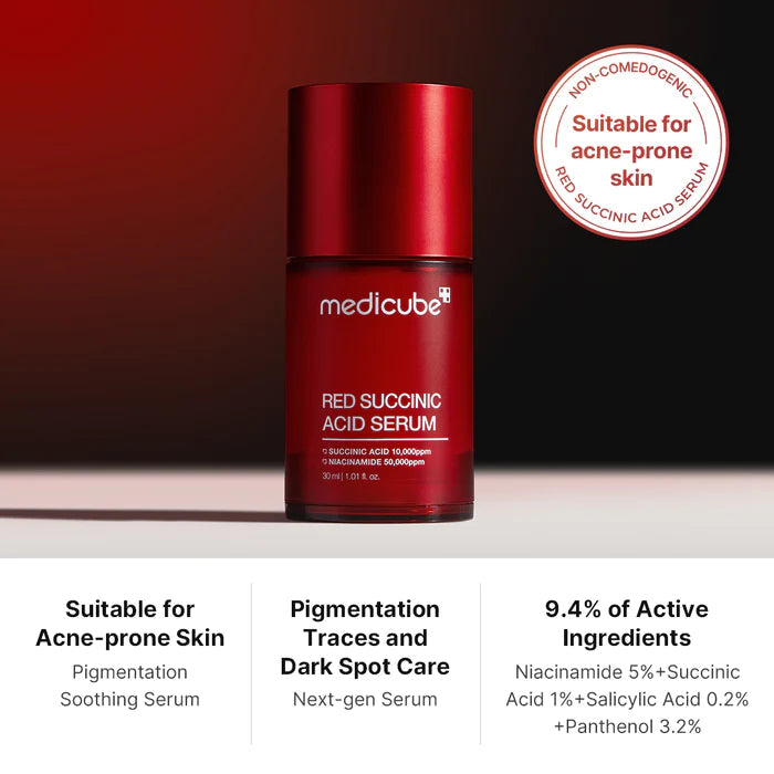 Red Succinic Acid Serum - Απολεπιστικός Ορός Κατά της Ακμής με Νιασιναμίδη & Σουξινικό Οξύ