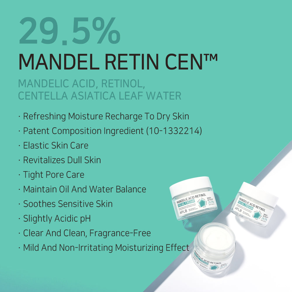Mandelic Acid Retinol Facial Cream – Αντιγηραντική & Ενυδατική Κρέμα Προσώπου με Μανδελικό Οξύ και Ρετινόλη