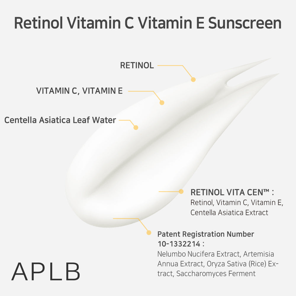 Retinol Vitamin C Vitamin E Sunscreen SPF 50+ PA++++ - Αντηλιακή προστασία και αντιγήρανση σε ένα βήμα