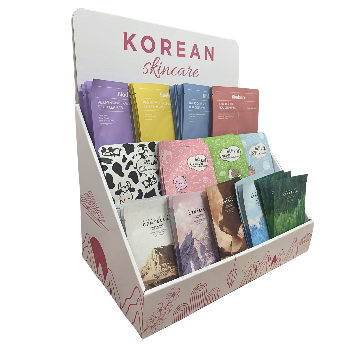 Χάρτινο Eπιτραπέζιο Stand για Sheet Masks- Korean Skincare