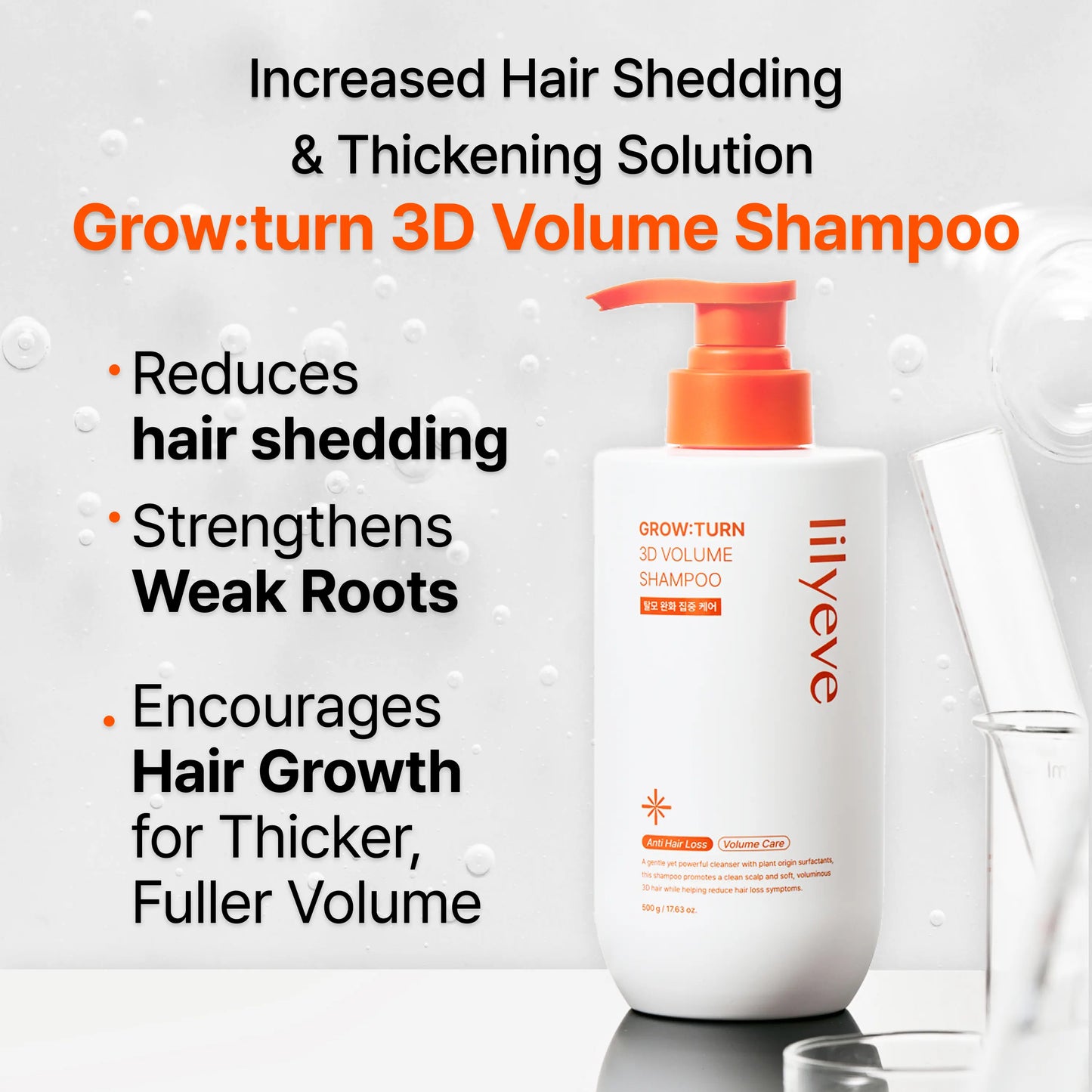 Grow:Turn 3D Volume Shampoo - Σαμπουάν Κατά της Τριχόπτωσης για Όγκο & Ενδυνάμωση Μαλλιών με Exosomes