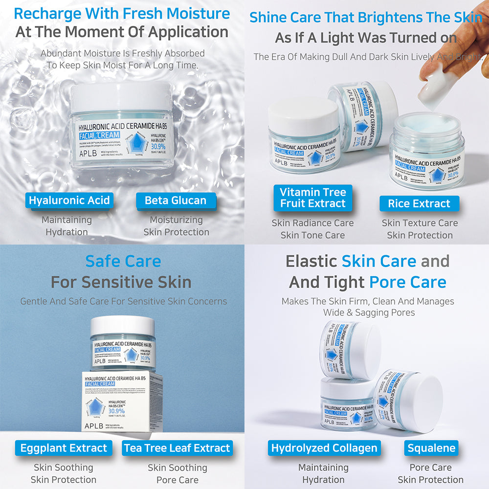 Hyaluronic Acid Ceramide HA B5 Facial Cream - Κρέμα Προσώπου για Βαθιά Ενυδάτωση και Επανόρθωση