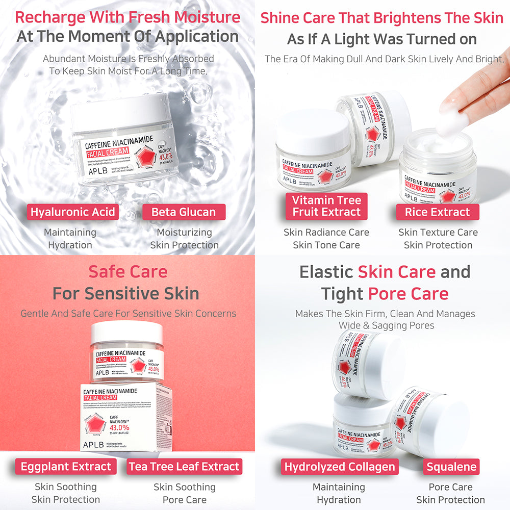Caffeine Niacinamide Facial Cream – Κρέμα Προσώπου για Ξεκούραστη & Λαμπερή Όψη