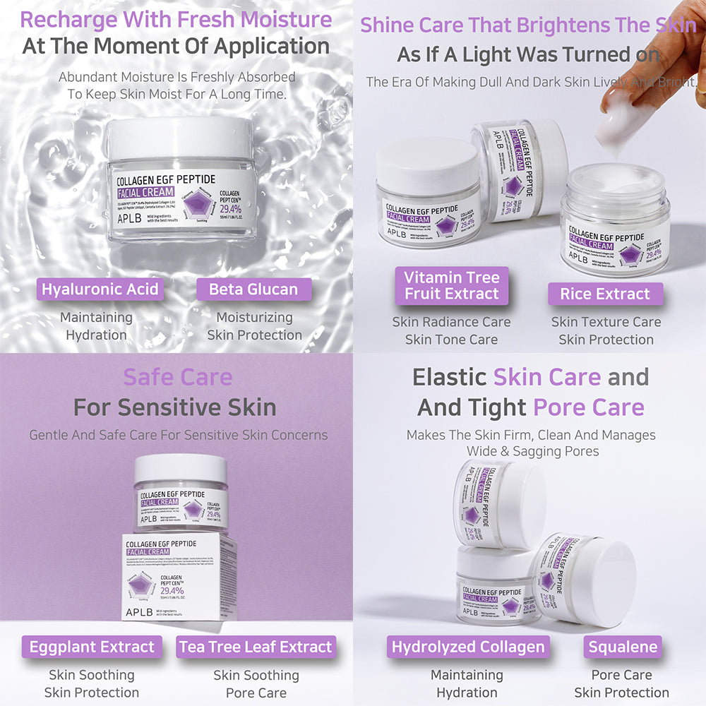 Collagen EGF Peptide Facial Cream – Ενυδατική για Ανάπλαση & Σύσφιξη Προσώπου