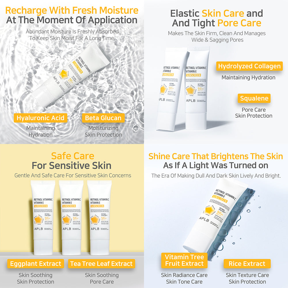Retinol Vitamin C Vitamin E Sunscreen SPF 50+ PA++++ - Αντηλιακή προστασία και αντιγήρανση σε ένα βήμα