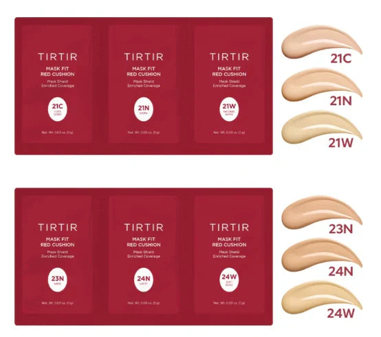 Mask Fit Red Cushion 6 Shade Trial Kit Light Medium - 21C 21N 21W 23N 24N 24W