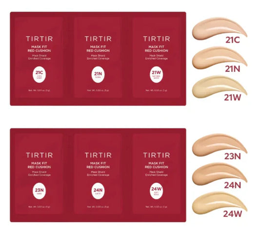 Mask Fit Red Cushion 6 Shade Trial Kit Light Medium - 21C 21N 21W 23N 24N 24W