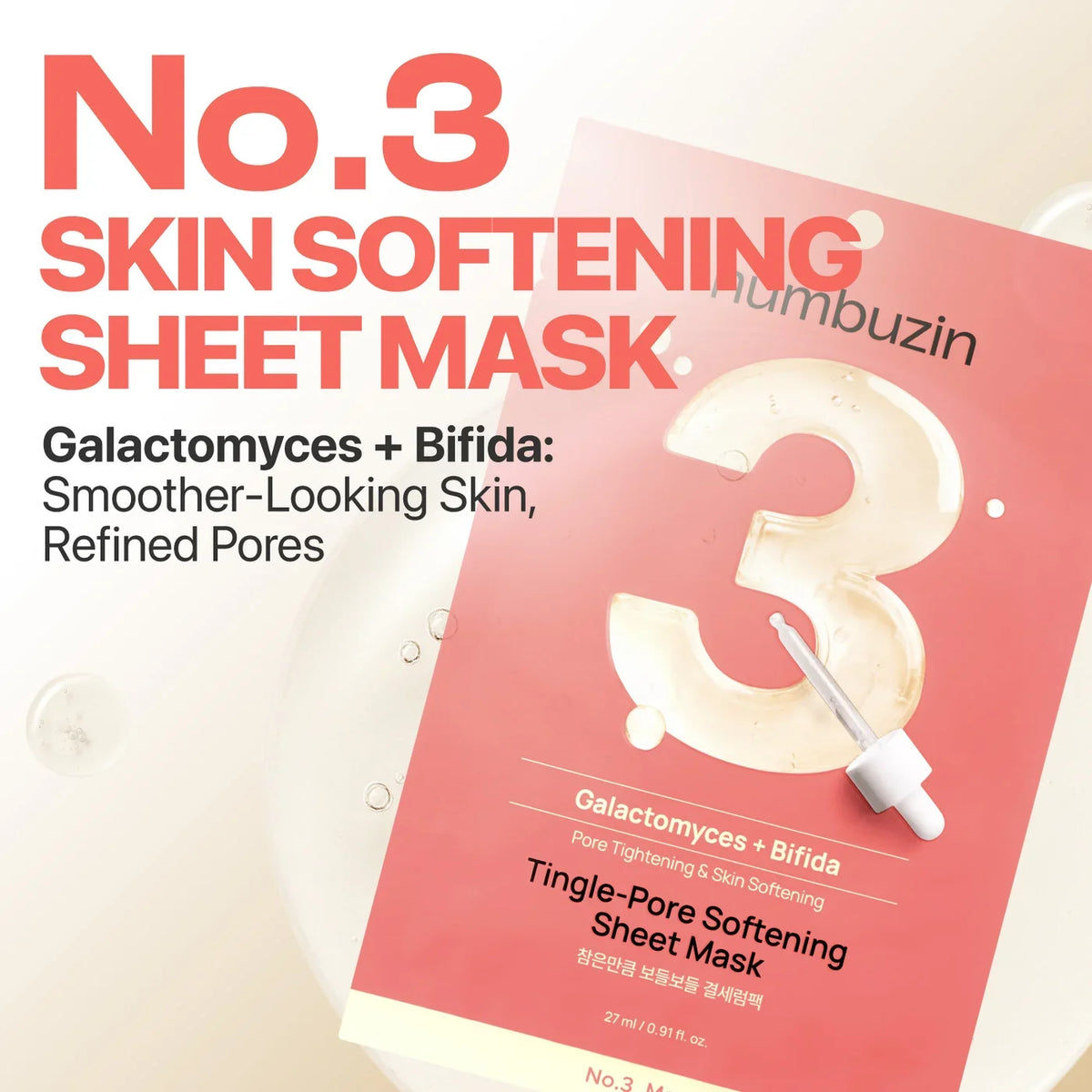 No.3 Tingle-Pore Softening Sheet Mask – Μάσκα Προσώπου για Πόρους & Λείανση με Bifida και Galactomyces