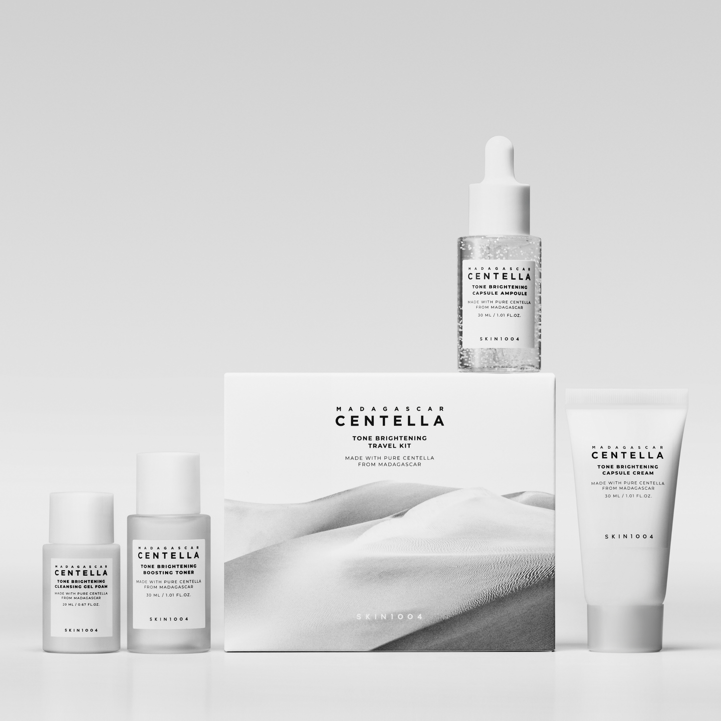 Madagascar Centella Tone Brightening Travel Kit – Σετ Λάμψης & Ομοιόμορφου Τόνου