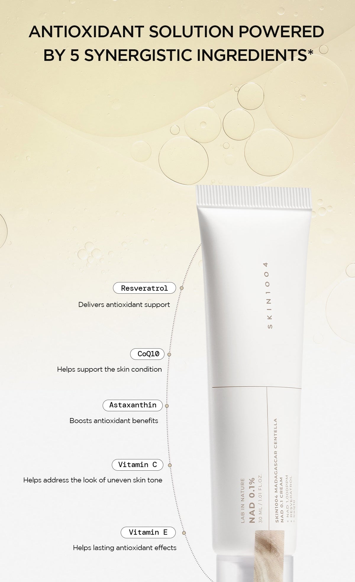 Madagascar Centella NAD 0.1 Cream – Αντιγηραντική Κρέμα με NAD για Ελαστικότητα & Λάμψη