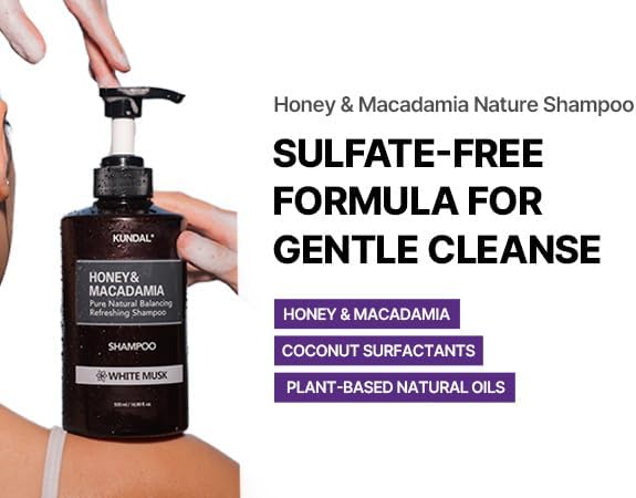 Honey & Macadamia Natural Shampoo Pink Grapefruit - Σαμπουάν Ενυδάτωσης & Λάμψης με Λευκό Μόσχο