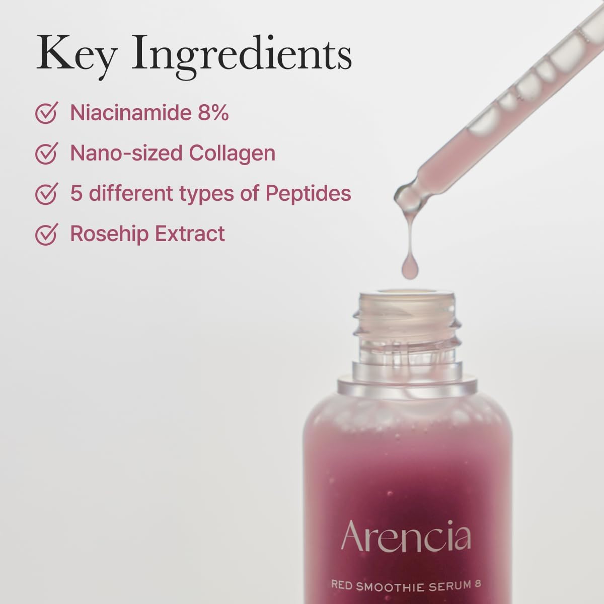 Fresh Red Smoothie Serum 8 - Ορός Λάμψης & Αντιγήρανσης με Νιασιναμίδη, Ροδέλαιο, Κολλαγόνο & 5 Πεπτίδια
