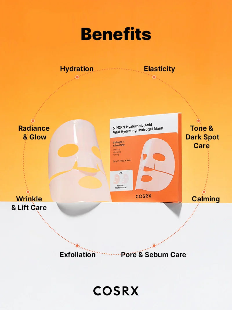 5 PDRN Hyaluronic Acid Vital Hydrating Hydrogel Mask - Ενυδατική & Αναζωογονητική Μάσκα Προσώπου