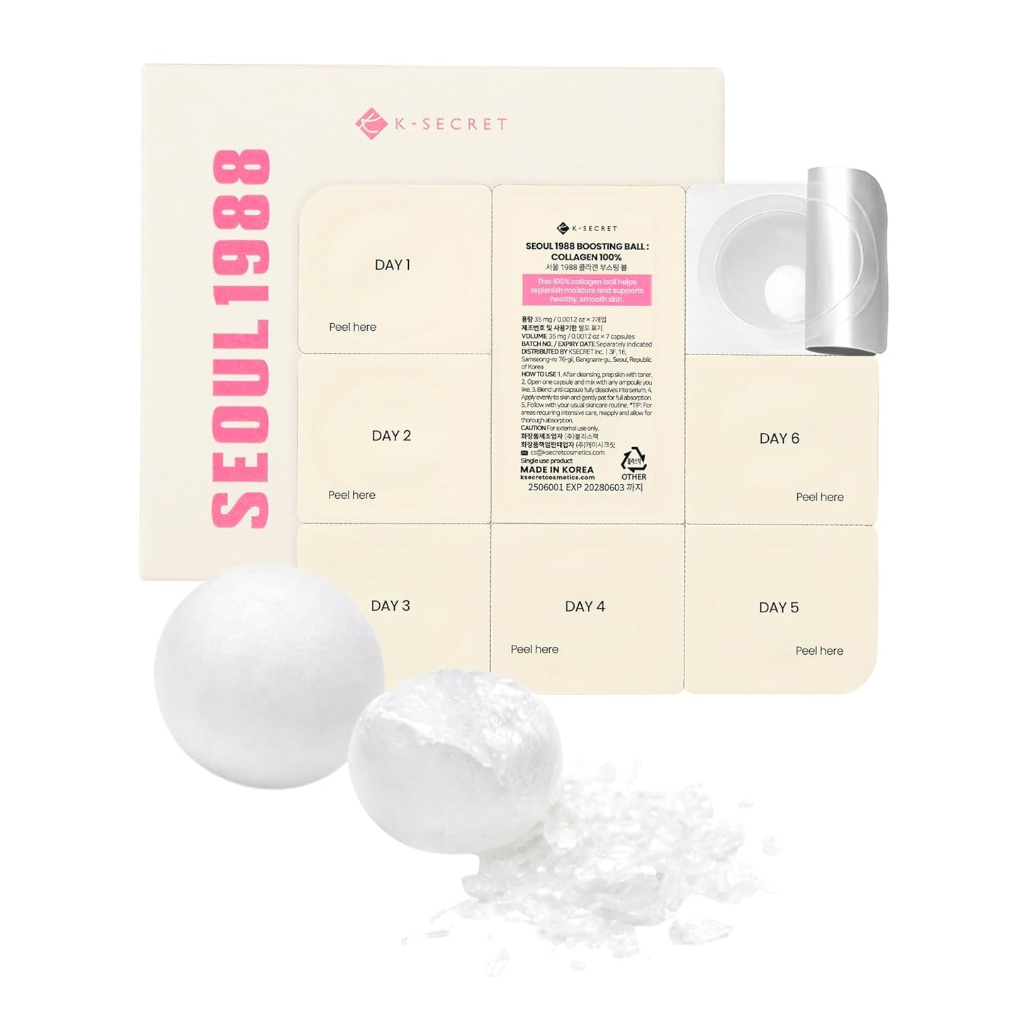 SEOUL 1988 Boosting Ball : Collagen 100% - 100% Υδρολυμένο Κολλαγόνο για Σφριγηλή και Ενυδατωμένη Επιδερμίδα
