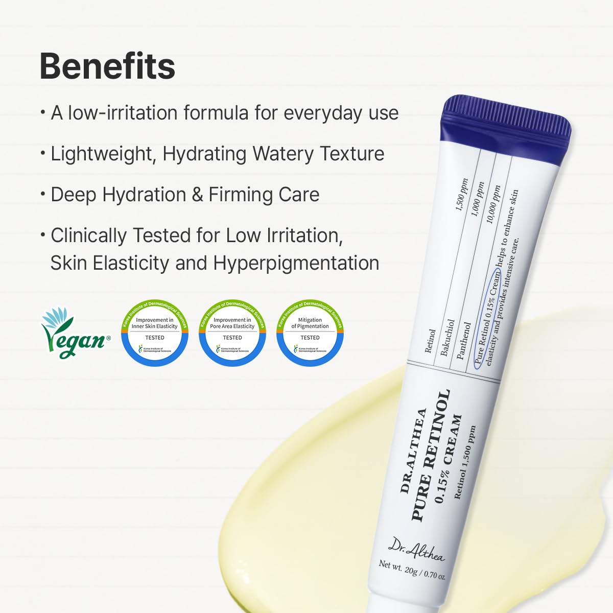 Pure Retinol 0.15% Cream – Αντιγηραντική Κρέμα Προσώπου με 0,15% Ρετινόλη & Bakuchiol για Ρυτίδες, Πόρους και Πανάδες