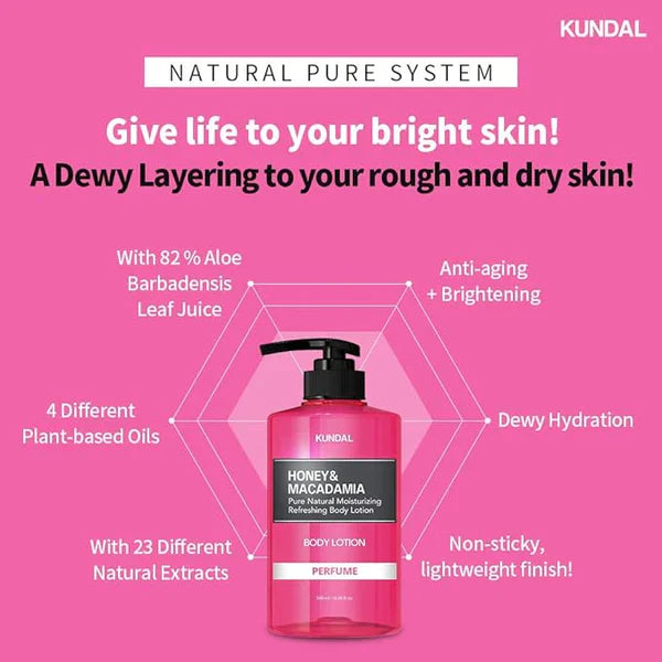 Honey & Macadamia Pure Body Lotion Amber Vanilla – Ενυδατική Λοσιόν Σώματος με Μέλι & Macadamia