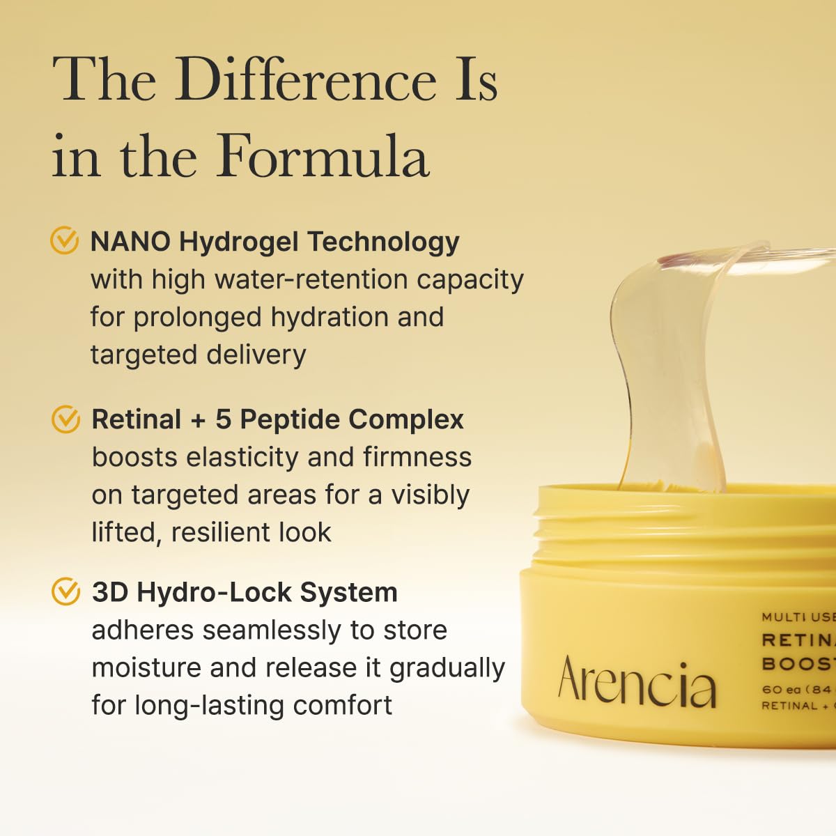 Retinal Boosting Eye Mask - Eye Patches Υδρογέλης με Ρετινάλη & 5 Πεπτίδια