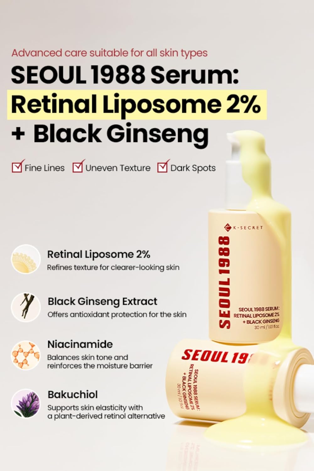 SEOUL 1988 Serum : Retinal Liposome 2% + Black Ginseng