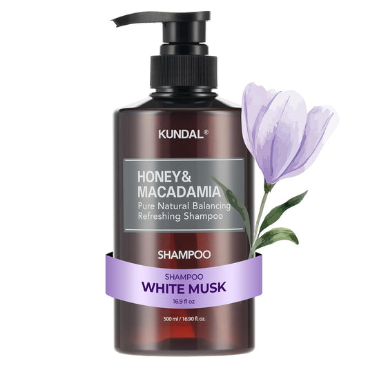 Honey & Macadamia Natural Shampoo White Musk - Σαμπουάν Ενυδάτωσης & Λάμψης με Λευκό Μόσχο