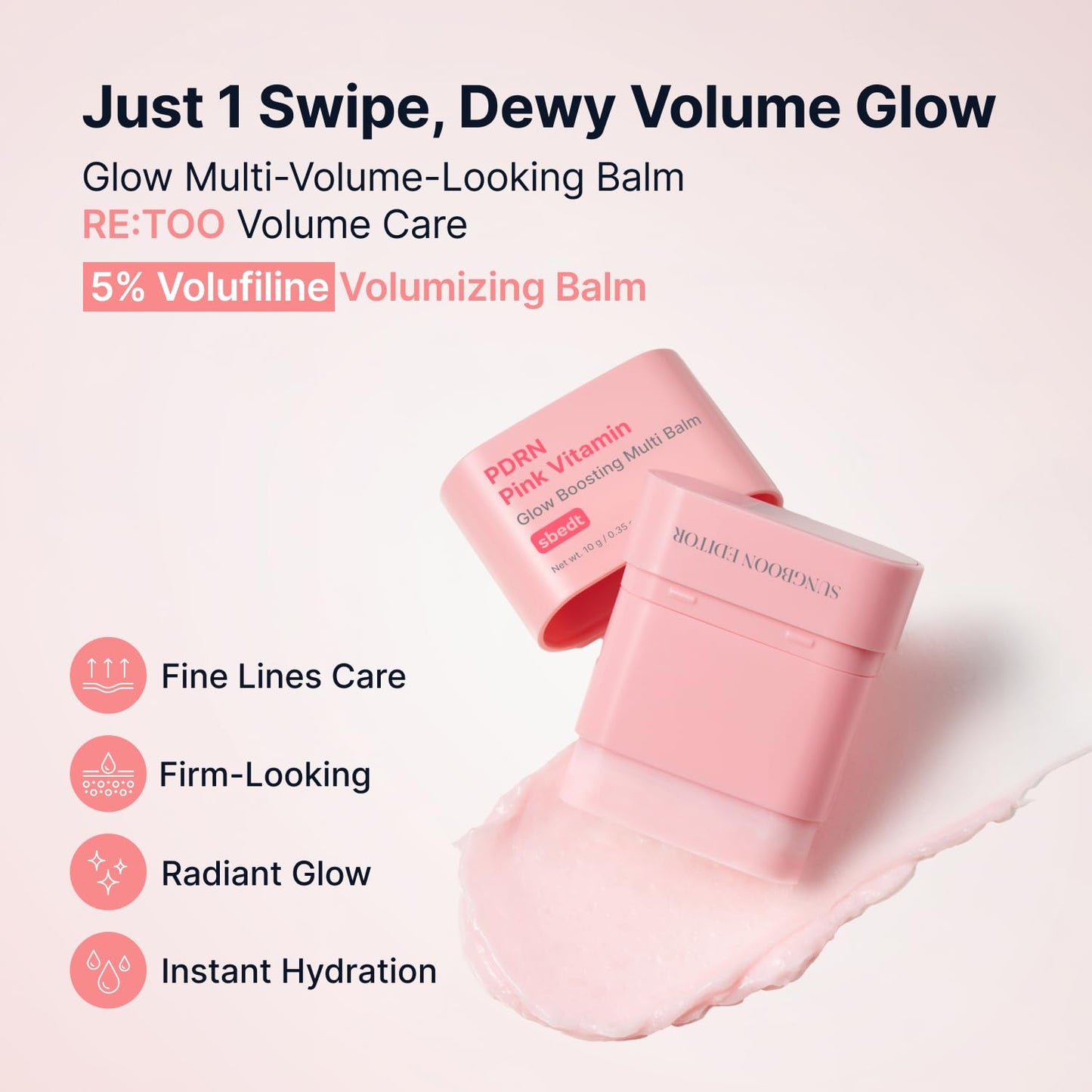 PDRN Pink Vitamin Glow Boosting Multi Balm – Balm Stick Λάμψης & Σύσφιξης με PDRN και Volufiline™