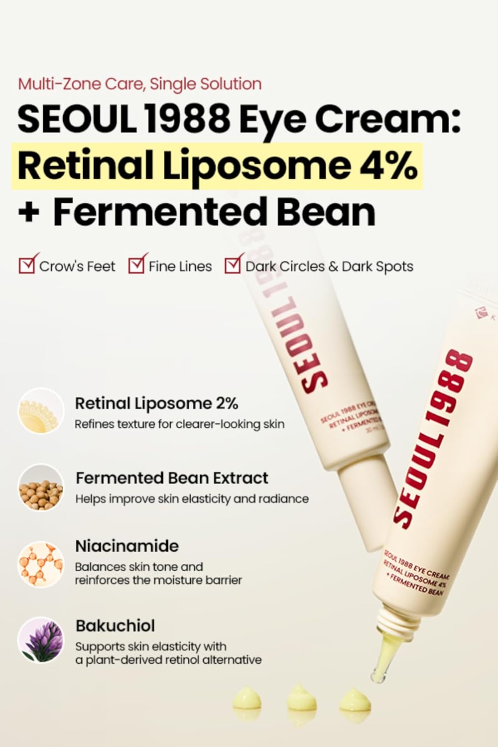 SEOUL 1988 Eye Cream: Retinal Liposome 4% + Fermented Bean