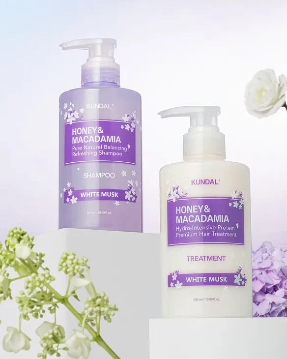 Honey & Macadamia Shampoo + Treatment Set - White Musk - Σετ Σαμπουάν & Θεραπείας για Θρέψη & Επανόρθωση
