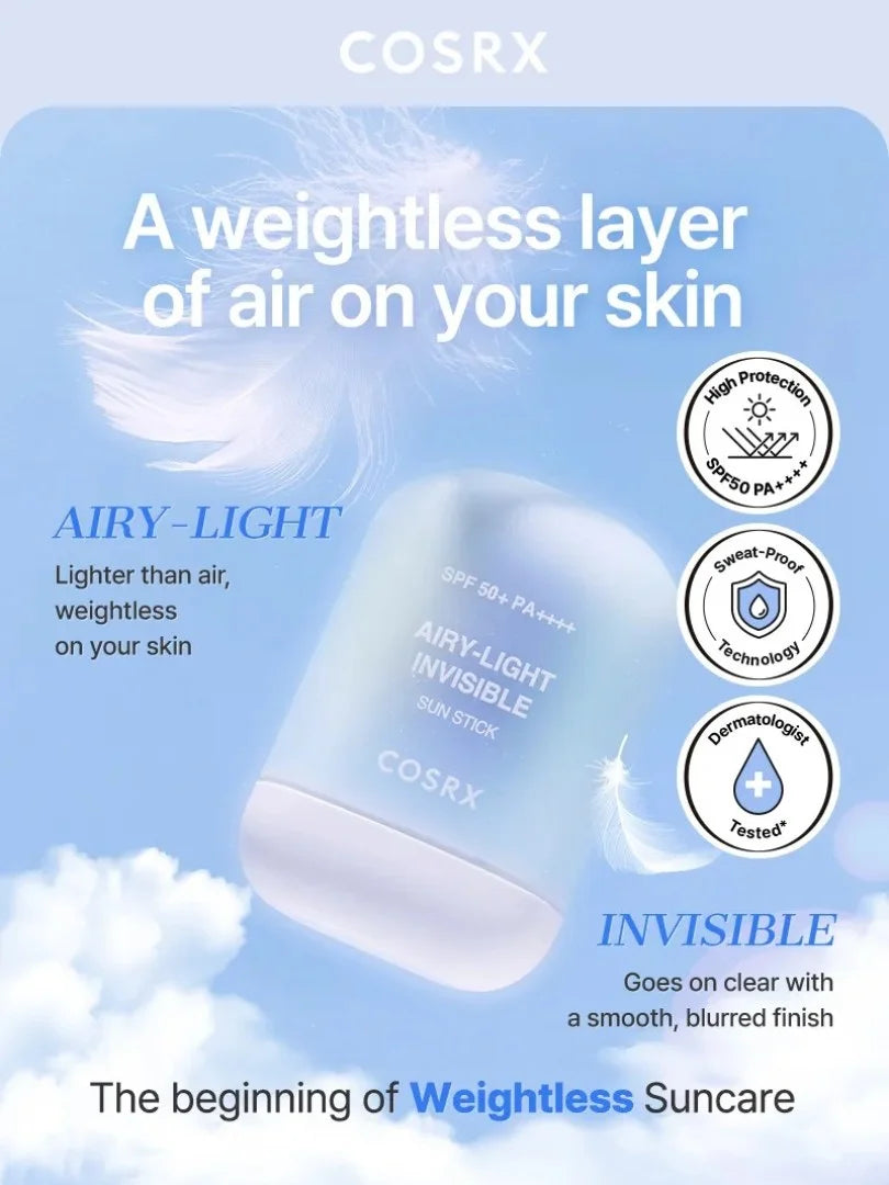 Airy-Light Invisible SunStick SPF50 PA++++ - Αόρατο αντηλιακό στικ