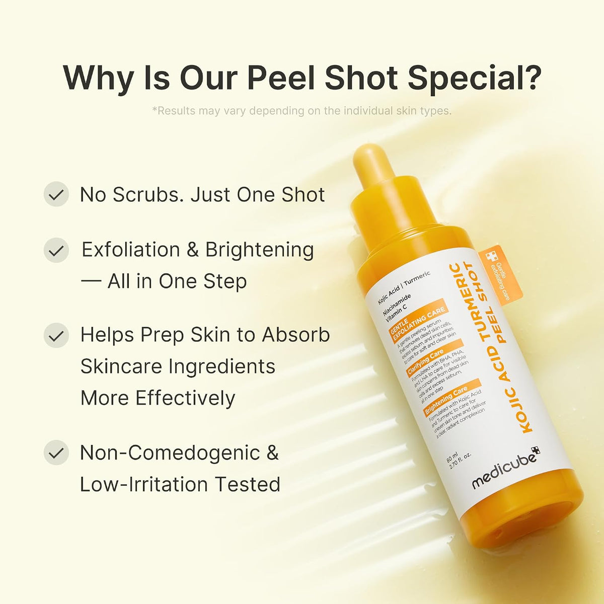 Kojic Acid Turmeric Peel Shot – Απολεπιστικό Προσώπου για Λάμψη, Πόρους & Δυσχρωμίες με Κοτζικό Οξύ, Κουρκουμά & Οξέα