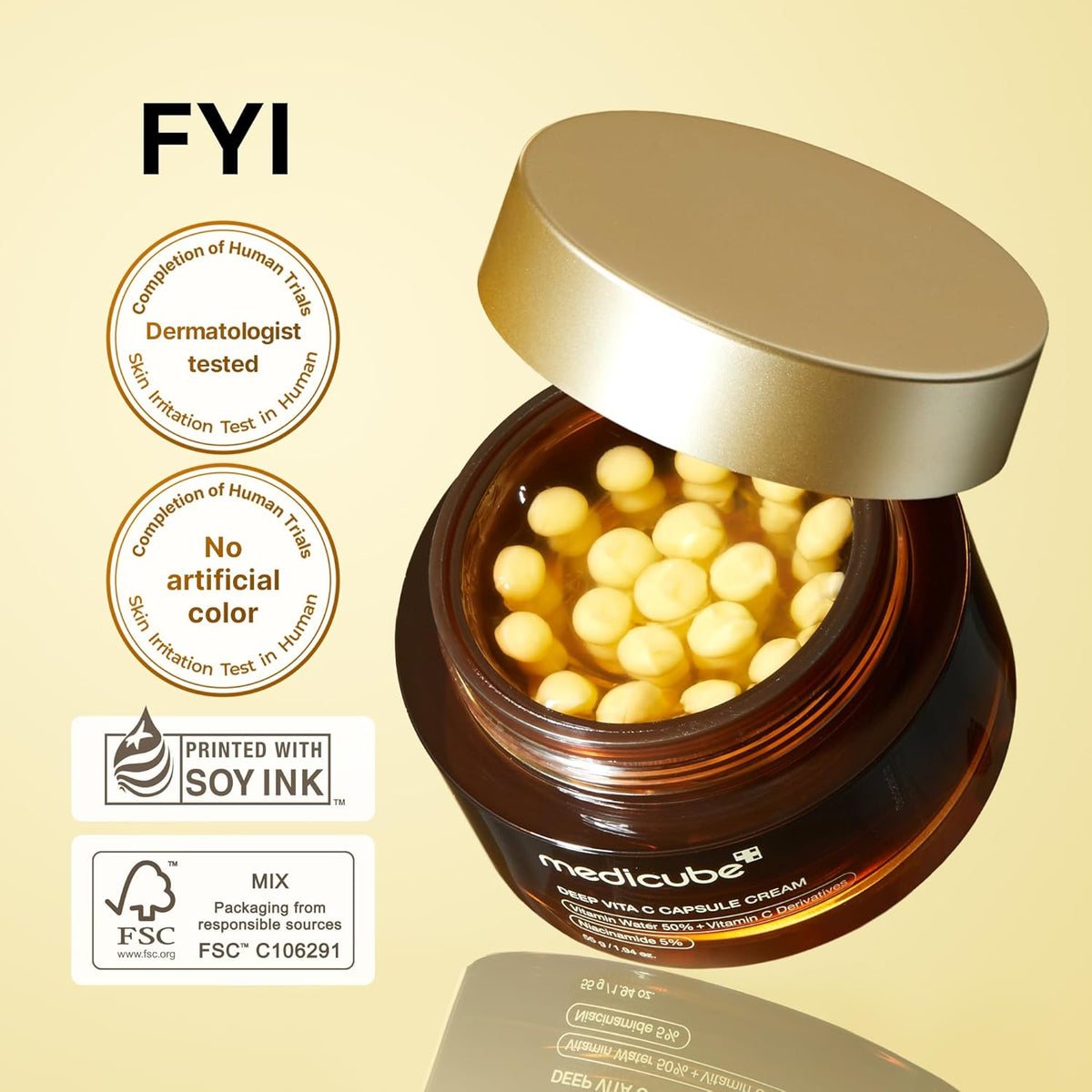 Deep Vita C Capsule Cream - Ενυδατική Κρέμα Λάμψης με Βιταμίνη C και Θρεπτικά Έλαια