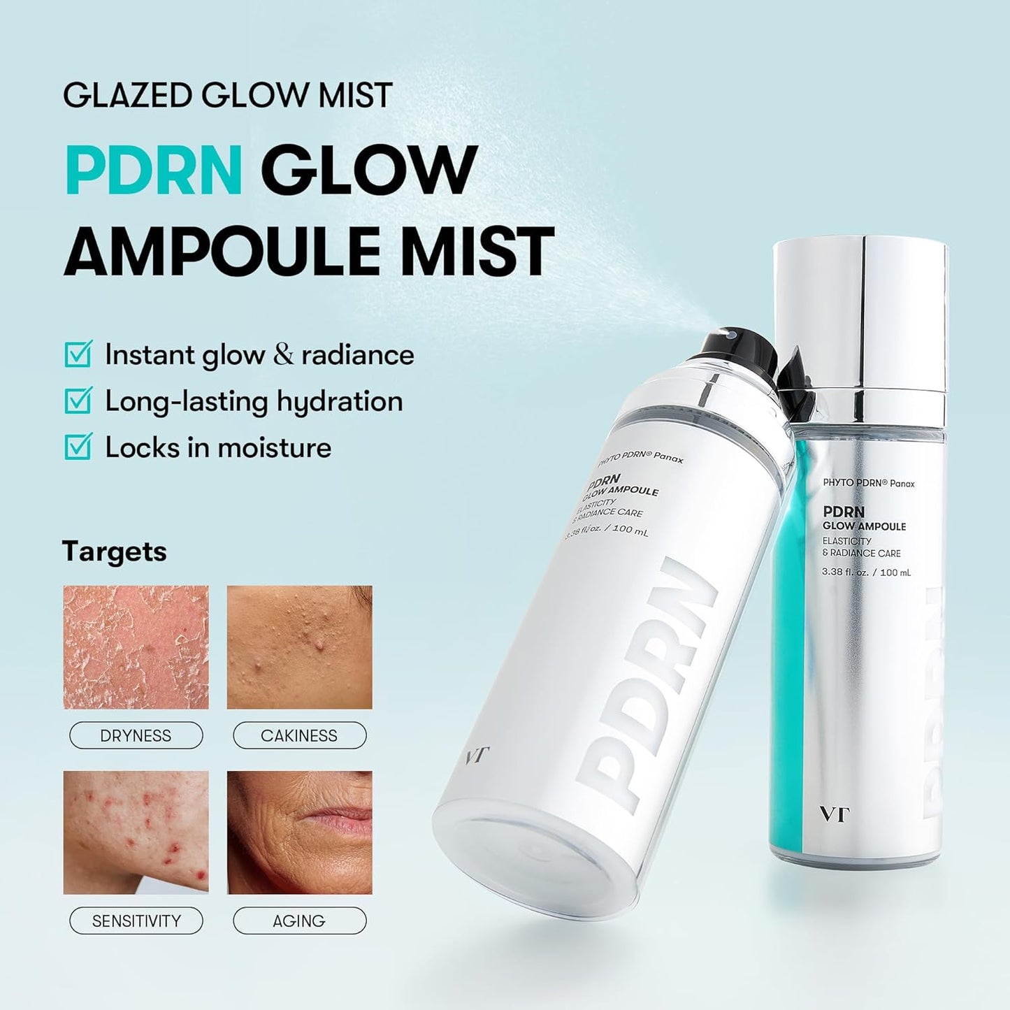 PDRN Glow Ampoule – Spray Λάμψης & Ενυδάτωσης με Vegan PDRN & Κεραμίδια