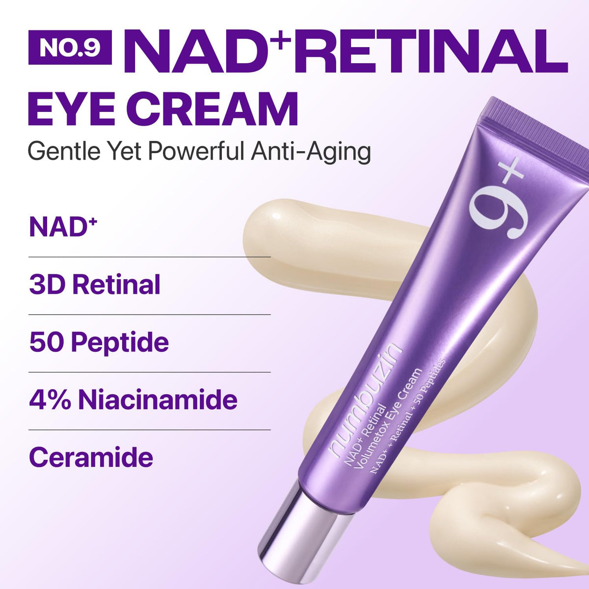 No.9 NAD+ Retinal Volumetox Eye Cream – Αντιγηραντική Κρέμα Ματιών με Retinal & Πεπτίδια