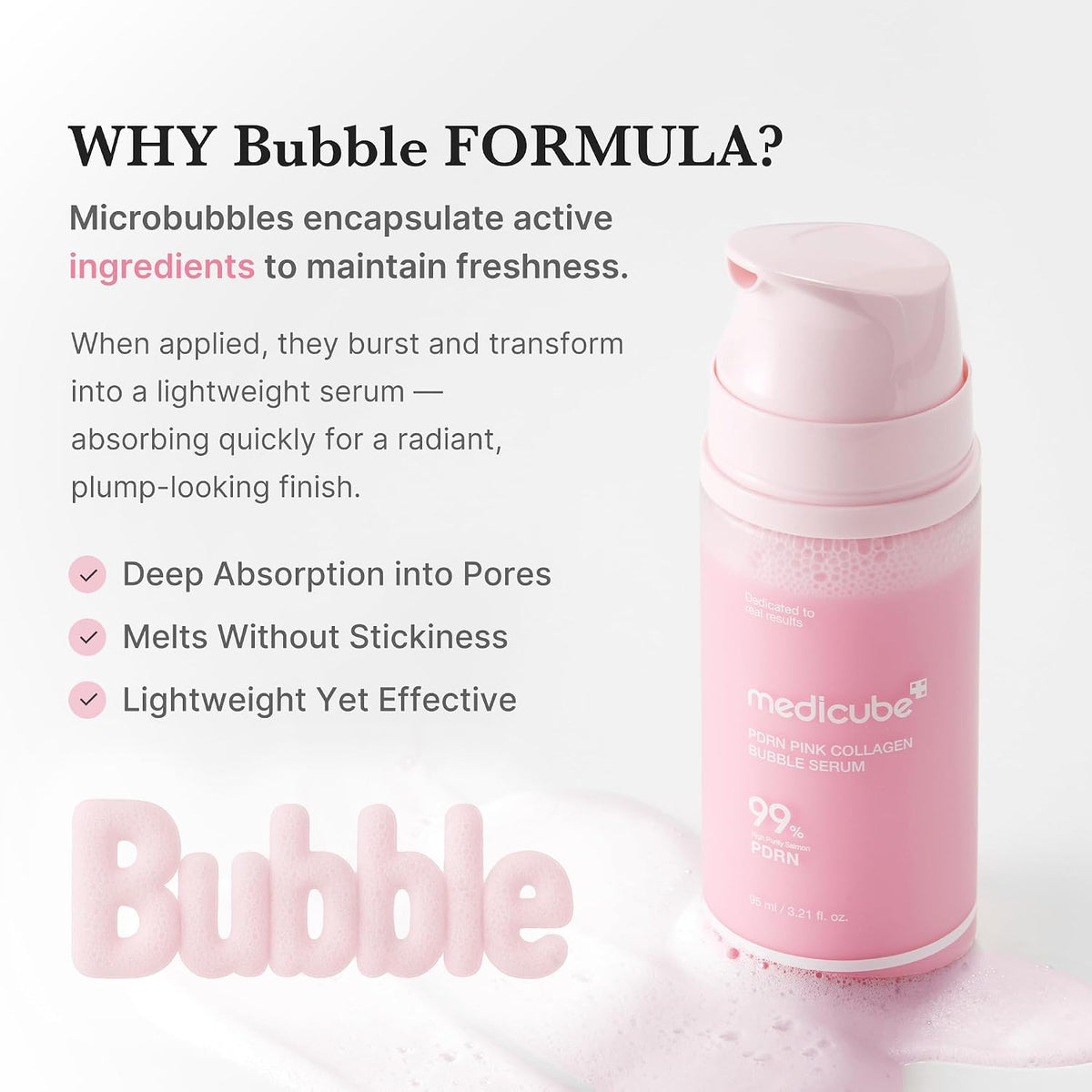 PDRN Pink Collagen Bubble Serum – Serum Προσώπου με Μικροφυσαλίδες για Λάμψη, Ενυδάτωση & Ελαστικότητα με PDRN & Κολλαγόνο