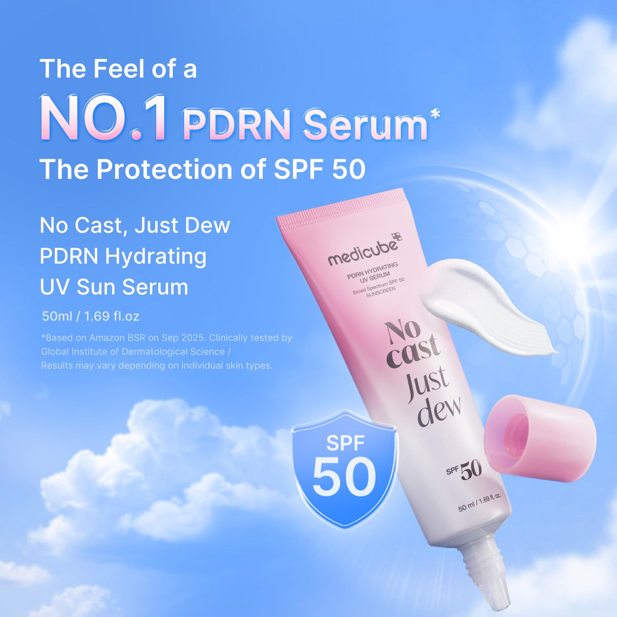 PDRN Hydrating UV Serum SPF50+ PA++++ – Ενυδατικό Αντηλιακό Serum Προσώπου με PDRN